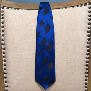 Giorgio Armani Cravatte Royal Blue and Black Men's Silk Tie